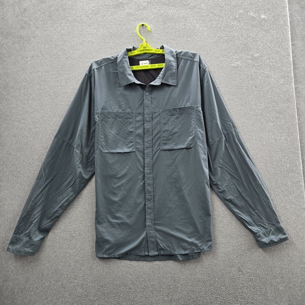 REI Co-Op Men Button Up Shirt XXLARGE TALL Gray Nylon Polyester Activewear